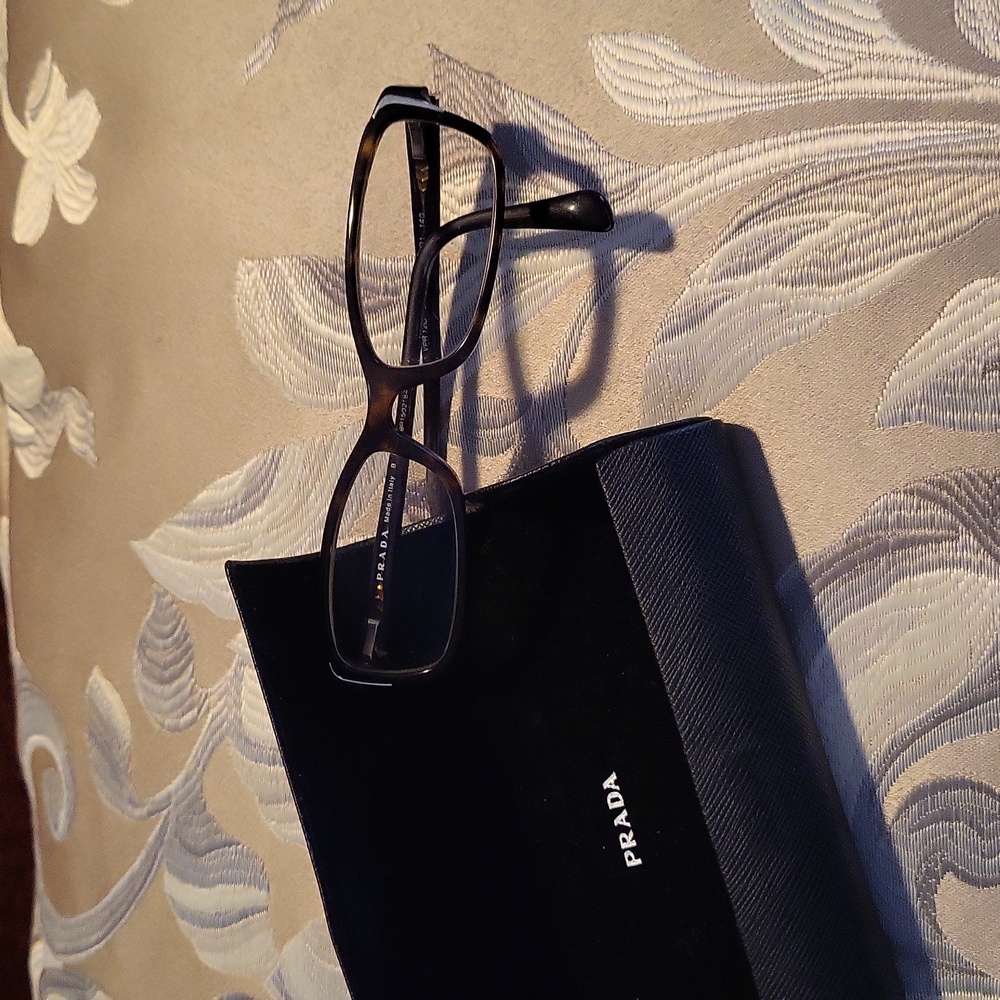 Prada Tortiose Shell Glass with Case - Picture 2 of 11